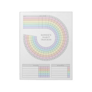 Bloc-note Mois de suivi des habitudes - Pastel Rainbow Plann