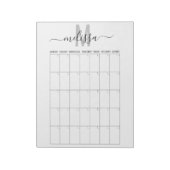 Bloc-note Mois vierge Monogramme Planification Calendrier Pl (Tourné)