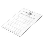Bloc-note Mois vierge Monogramme Planification Calendrier Pl (Incliné)