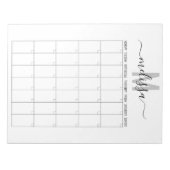 Bloc-note Mois vierge Monogramme Planification Calendrier Pl (Devant)