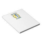 Bloc-note Molon Labe Spartan Armor Laurels Bleu jaune (Incliné)