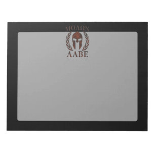 Bloc-note Molon Labe Spartan Warrier Laurels en fer Masque