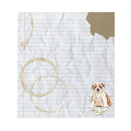 Bloc-note Mon Bulldog Met à jour mon plan de leçon (Devant)