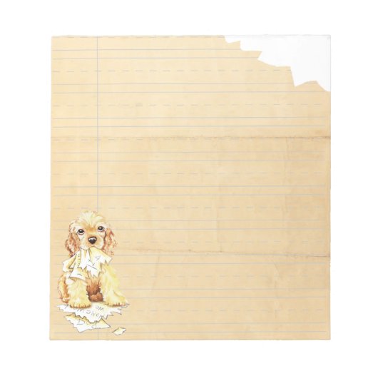 Bloc-note Mon Cocker Spaniel a Mangé Mon Devoir (Devant)