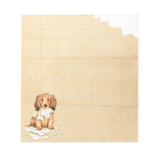 Bloc-note Mon Dachshund allongé a mangé mes devoirs (Devant)