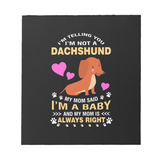 Bloc-note Mon Dachshund Est Mon Bébé (Devant)