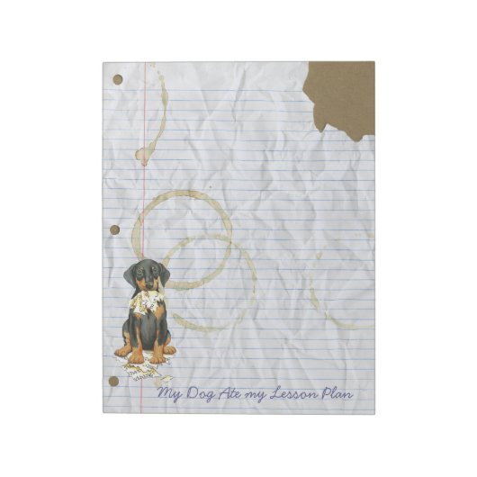 Bloc-note Mon Doberman A Mangé Mon Plan De Leçon (Tourné)