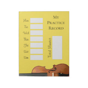 Bloc-note Mon dossier de pratique Violon jaune