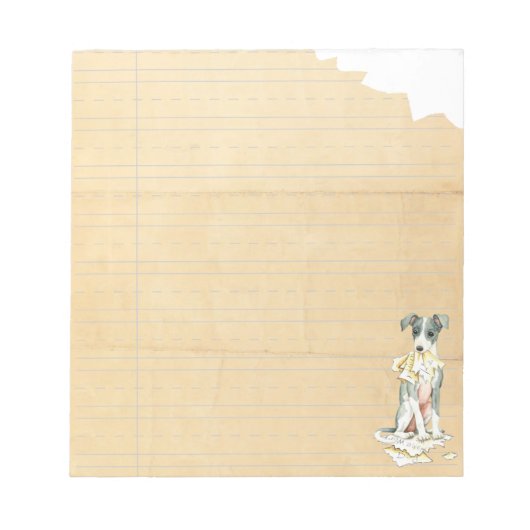 Bloc-note Mon Greyhound Italien A Mangé Mes devoirs (Devant)