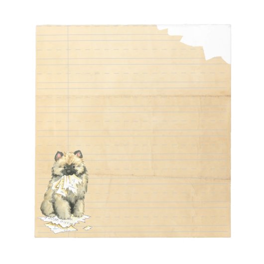 Bloc-note Mon Keeshond A Mangé Mes devoirs (Devant)