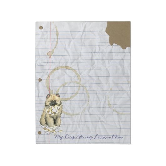 Bloc-note Mon Keeshond a mangé mon plan de leçon (Tourné)