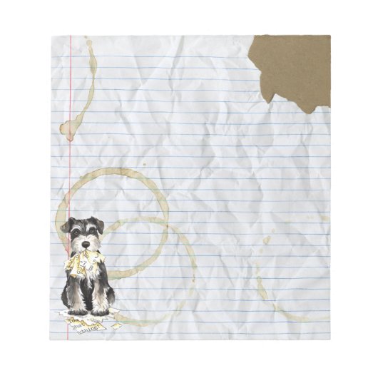 Bloc-note Mon Schnauzer Miniature A Mangé Mon Plan De Leçon (Devant)