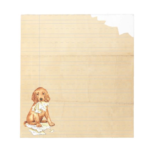 Bloc-note Mon Setter irlandais a mangé mes devoirs (Devant)