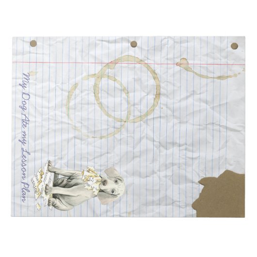 Bloc-note Mon Weimaraner A Mangé Mon Plan De Leçon (Devant)