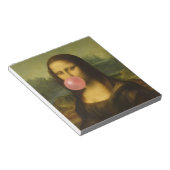 Bloc-note Mona Lisa soufflant de bulle rose (Incliné)