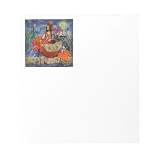Bloc-note Mona Lisa Starry Night Collage : surréalisme fanta (Devant)