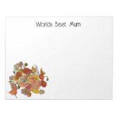 Bloc-note Monde meilleur maman Note Pad avec des pavots (Devant)