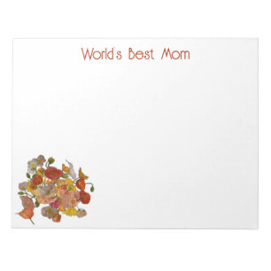 Bloc-note Monde Meilleure maman Note Pad avec des pavots