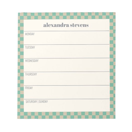 Bloc-note Monnaie rétro du planificateur hebdomadaire person (Devant)