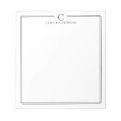 Bloc-note Monogram Elegant Black & White Border Stationery (Devant)