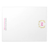 Bloc-note Monogram Gold Foil Laurel & Spade (Devant)