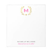 Bloc-note Monogram Gold Foil Laurel & Spade (Devant)