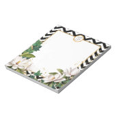 Bloc-note Monogram Magnolia Ivy and Gold with Chevron (Tourné)