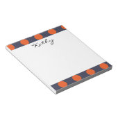 Bloc-note Monogram Marine Blue Orange Chic Polka Motif (Incliné)
