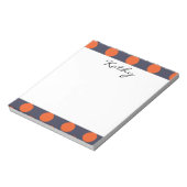 Bloc-note Monogram Marine Blue Orange Chic Polka Motif (Tourné)