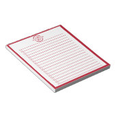 Bloc-note Monogram Minimalist Red Name To Do List (Incliné)