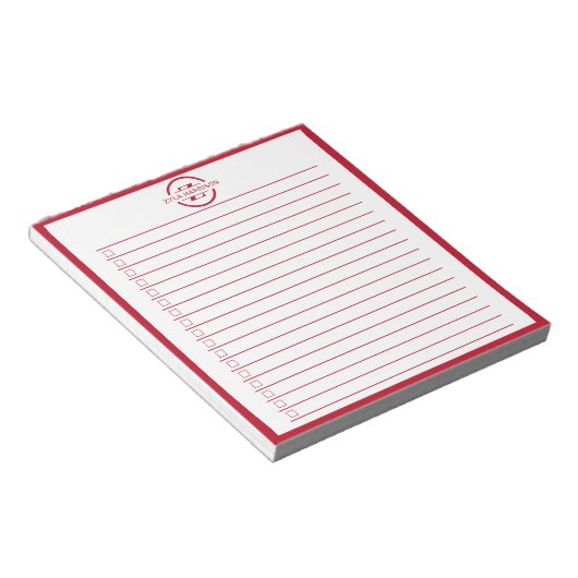 Bloc-note Monogram Minimalist Red Name To Do List (Incliné)
