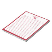 Bloc-note Monogram Minimalist Red Name To Do List (Tourné)
