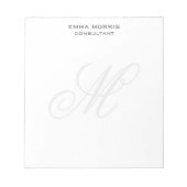 Bloc-note Monogram Modern Simple Minimalist Plain (Devant)