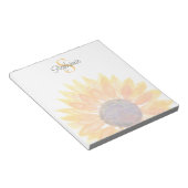 Bloc-note Monogram Name Sunflower  (Incliné)