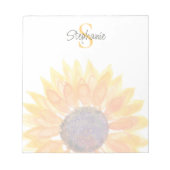 Bloc-note Monogram Name Sunflower  (Devant)