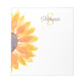 Bloc-note Monogram Name Sunflower (Devant)