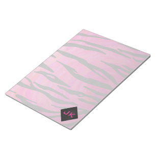 Bloc-note Monogram Tiger Hot Pink and Black Print Pattern
