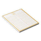 Bloc-note Monogram To Do List Minimalist Yellow Name (Incliné)