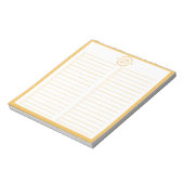 Bloc-note Monogram To Do List Minimalist Yellow Name (Tourné)