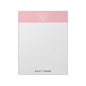 Bloc-note Monograme de Pink White Framed Initial (Tourné)