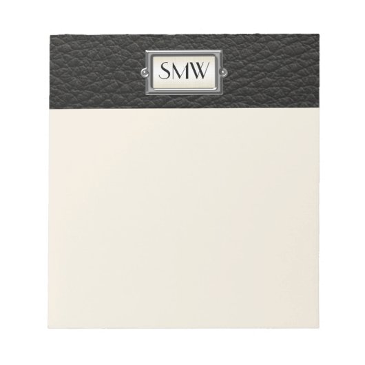 Bloc-note Monogramme 3-Lettre Executive Hommes Personnalisé (Devant)