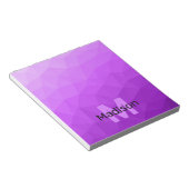 Bloc-note Monogramme à motif de maille géométrique violet (Incliné)