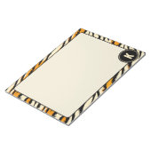 Bloc-note Monogramme à motif rayé tigre orange noir (Incliné)