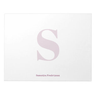 Bloc-note Monogramme à pois foncé de prune violette Stylo