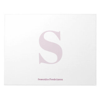 Bloc-note Monogramme à pois foncé de prune violette Stylo