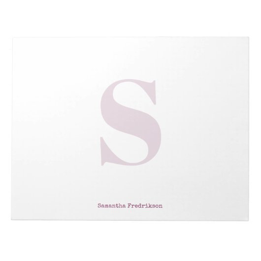 Bloc-note Monogramme à pois foncé de prune violette Stylo (Devant)