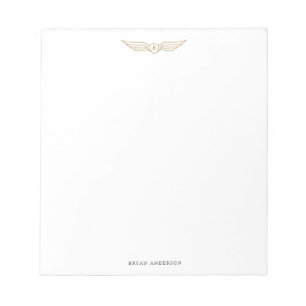 Bloc-note Monogramme Ailes de Pilote en Or