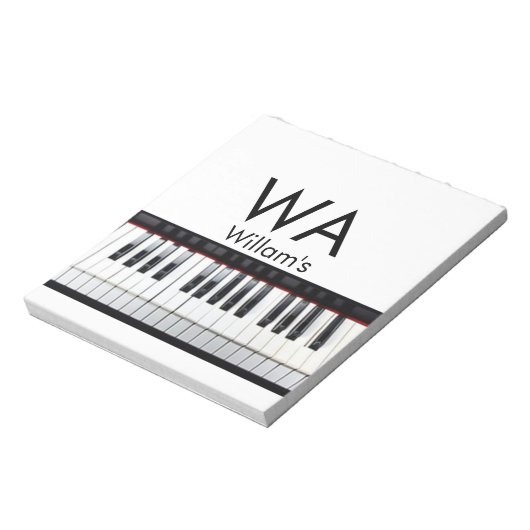 Bloc-note Monogramme ajouter le nom de la lettre initiale te (Tourné)