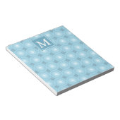 Bloc-note Monogramme ange bleu cercles motif (Incliné)