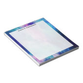 Bloc-note Monogramme Aquarelle Espace Univers Bleu rose étoi (Incliné)